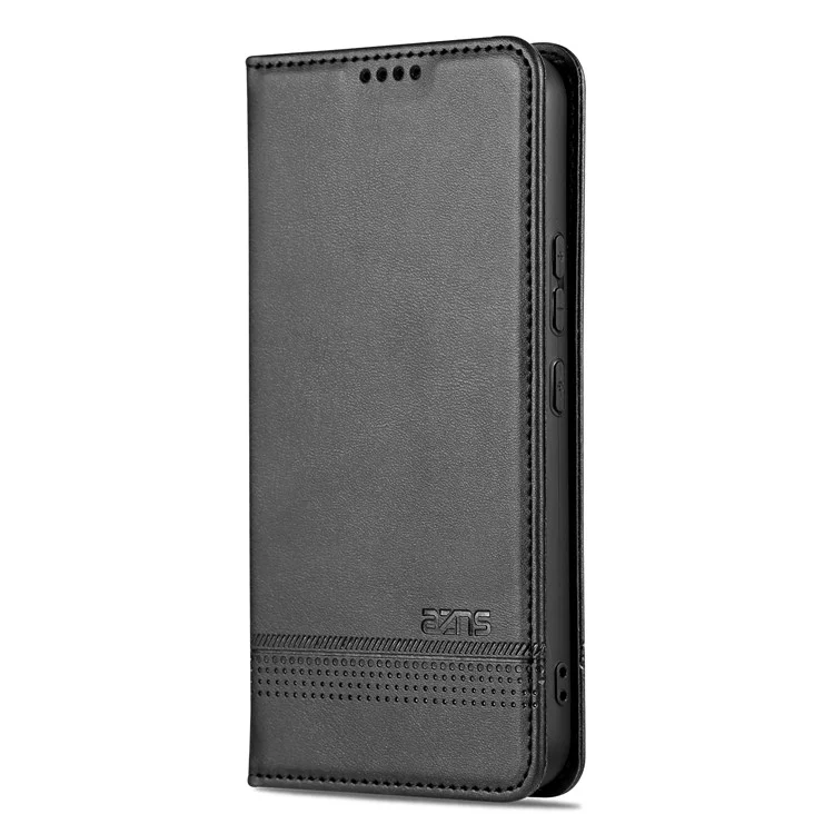AZNS para Samsung Galaxy S23 FE Funda de teléfono móvil con tapa de piel de cuero sintético PU, tapa plegable, soporte para visualización - Negro