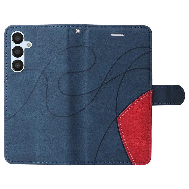 KT Leather Series-1 Per Samsung Galaxy A25 5G (Globale) (161,0 x 76,5 x 8,3 mm) Custodia Portafoglio Bifacciale a Contrasto - Blu