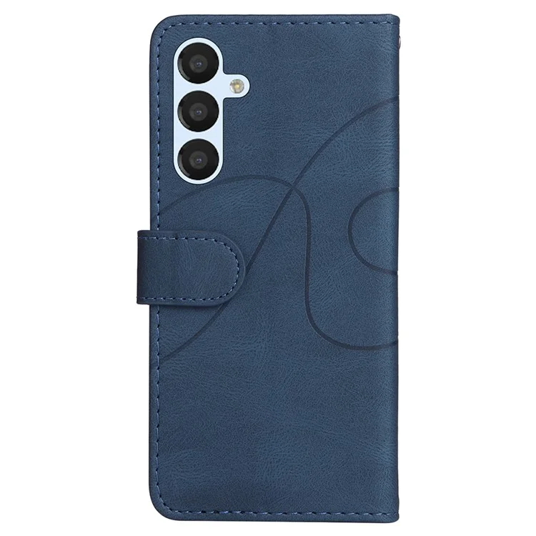 KT Leather Series-1 Per Samsung Galaxy A25 5G (Globale) (161,0 x 76,5 x 8,3 mm) Custodia Portafoglio Bifacciale a Contrasto - Blu