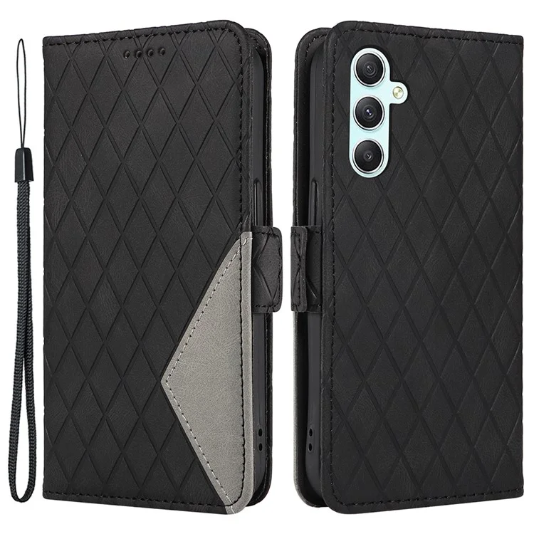 Pour Samsung Galaxy A25 5G (Global) (161,0 x 76,5 x 8,3 mm) Splicing PU Leather Phone Case - Noir
