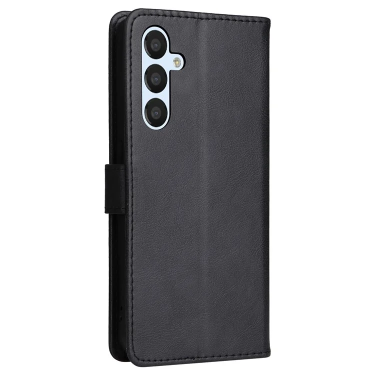 KT Leather Series-2 Per Samsung Galaxy A25 5G (Globale) (161.0 x 76.5 x 8.3mm) Portafoglio Stand Custodia in Pelle PU - Nero