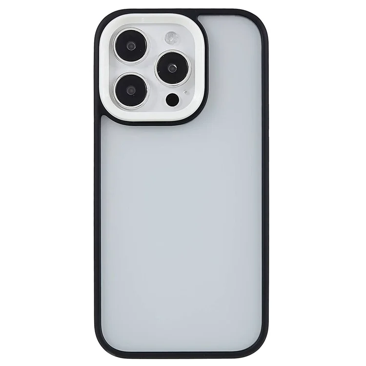 FULEXIN For iPhone 15 Pro Skin-touch Phone Case Colorful TPU Frame+PC Shockproof Cover - Black