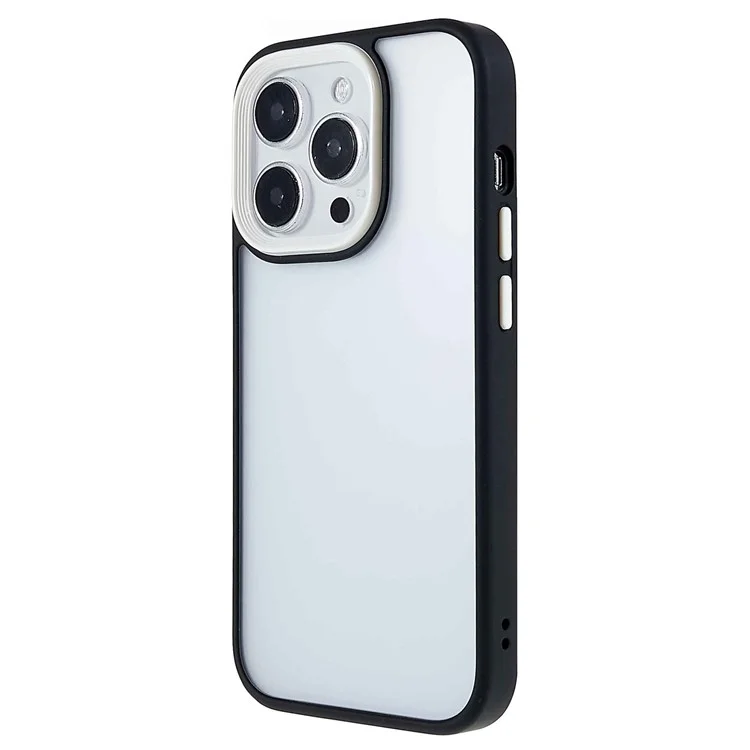 FULEXIN For iPhone 15 Pro Skin-touch Phone Case Colorful TPU Frame+PC Shockproof Cover - Black