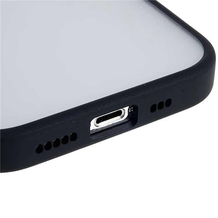 FULEXIN For iPhone 15 Pro Skin-touch Phone Case Colorful TPU Frame+PC Shockproof Cover - Black