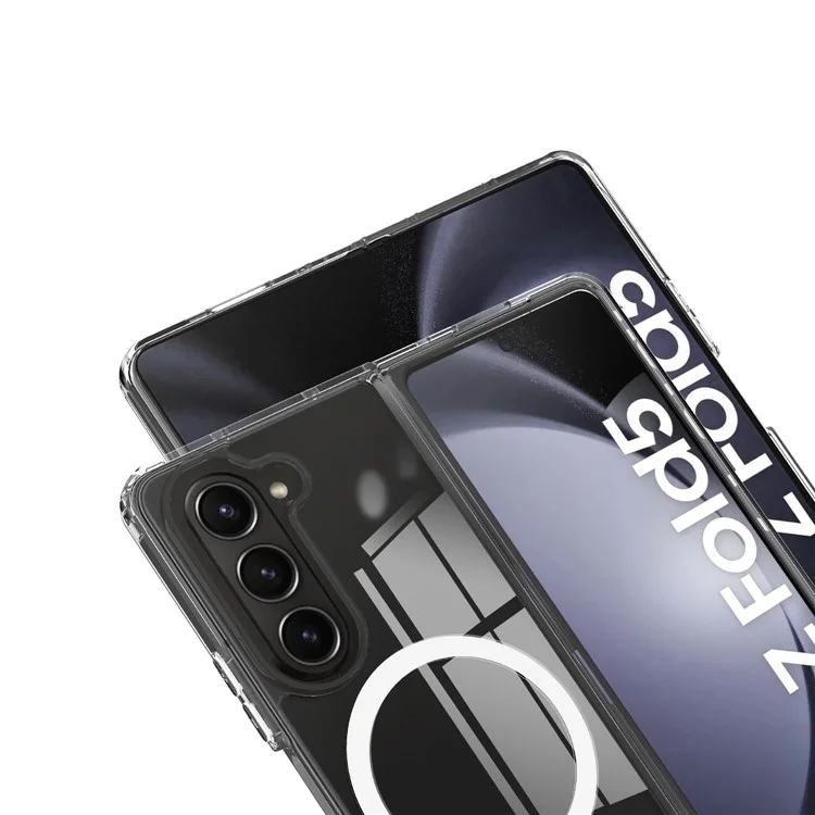 For Samsung Galaxy Z Fold5 5G Magnetic Case Compatible with MagSafe Acrylic+TPU Clear Phone Cover