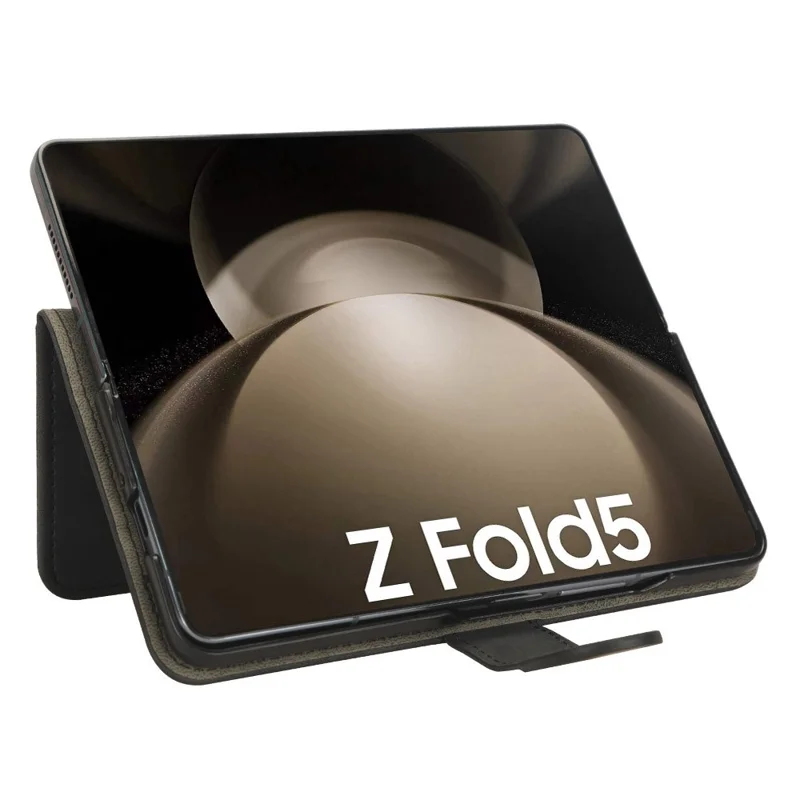For Samsung Galaxy Z Fold5 5G Wallet PU Leather Case Stand Skin-touch Full Protection Phone Cover - Black