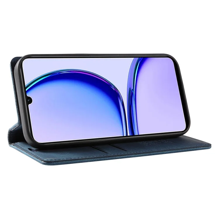 YIKATU YK-004 para Realme C53 (Global) / C53 (India) / C51 Funda de teléfono magnética de absorción automática de cuero sintético con soporte tipo cartera - Azul
