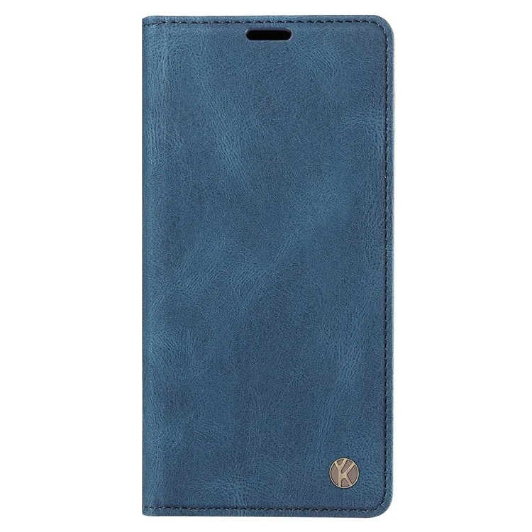 YIKATU YK-004 para Realme C53 (Global) / C53 (India) / C51 Funda de teléfono magnética de absorción automática de cuero sintético con soporte tipo cartera - Azul