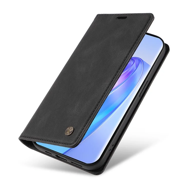 YIKATU YK-004 Per Honor X40 5G / X9a 5G / Magic5 Lite 5G Custodia in pelle antiurto con portafoglio e supporto - Nero