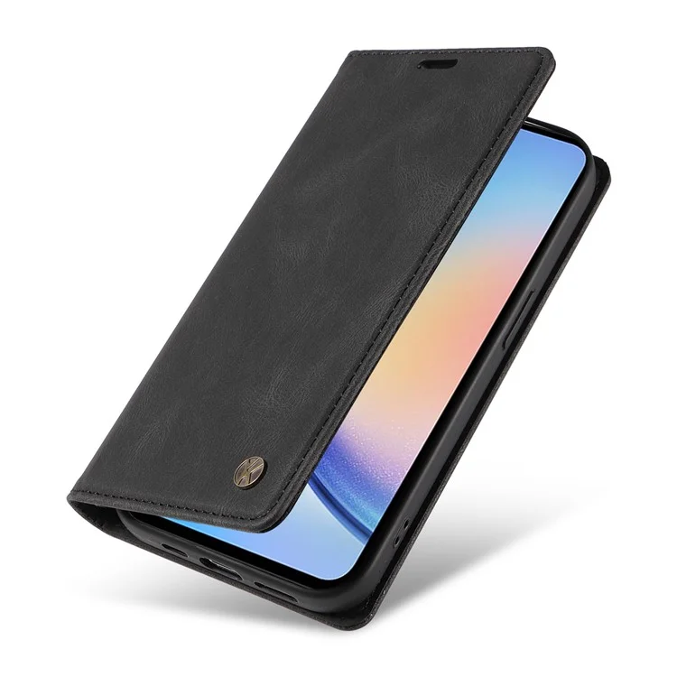 YIKATU YK-004 For Samsung Galaxy A34 5G Dustproof Phone Case Skin-Touch Feeling PU Leather Shell Wallet Stand Cover - Black