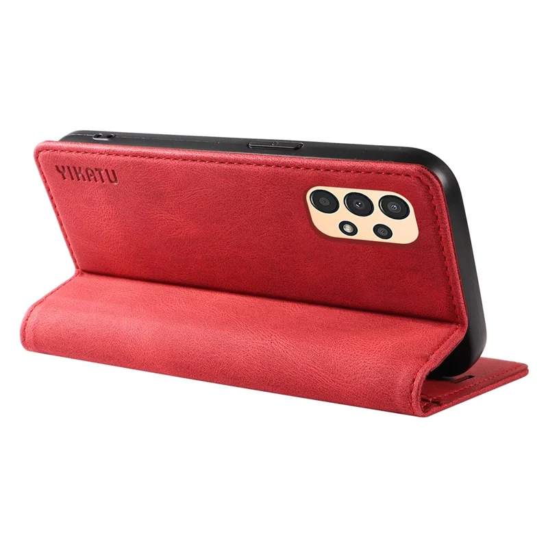 YIKATU YK-004 Pour Samsung Galaxy A32 5G / M32 5G Étui portefeuille en cuir PU avec support tactile - Rouge