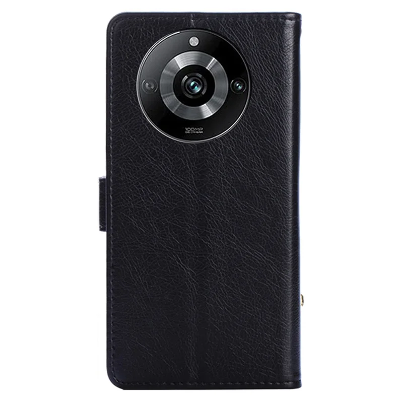 Per Realme 11 Pro 5G / 11 Pro+ 5G Stand Wallet Case Anti-drop Zipper Pocket PU Leather Phone Cover with Strap - Nero