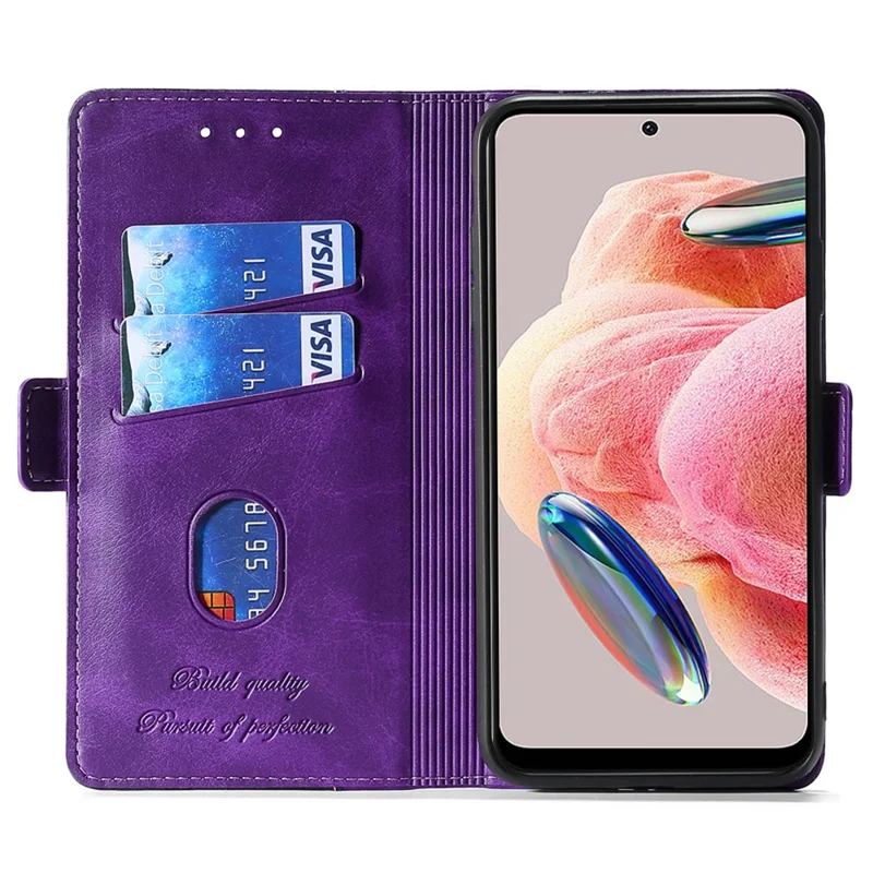 Dual Color Phone Cover for Xiaomi Civi 3 5G , PU Leather Wallet Case Flip Stand Phone Shell - Rose+Purple