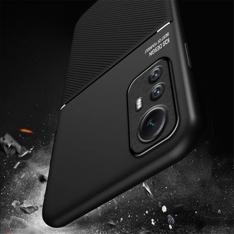For Xiaomi Redmi Note 12S 4G Lines Imprinted PU Leather+TPU Case Magnetic Car Mount Phone Cover - Green