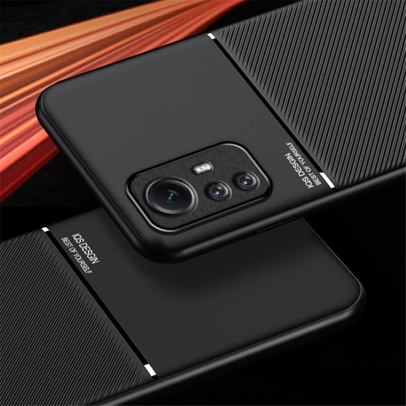 Для Xiaomi Redmi Note 12S 4G Линии с тиснением Чехол из искусственной кожи + TPU, магнитный автомобильный держатель для телефона - Красный