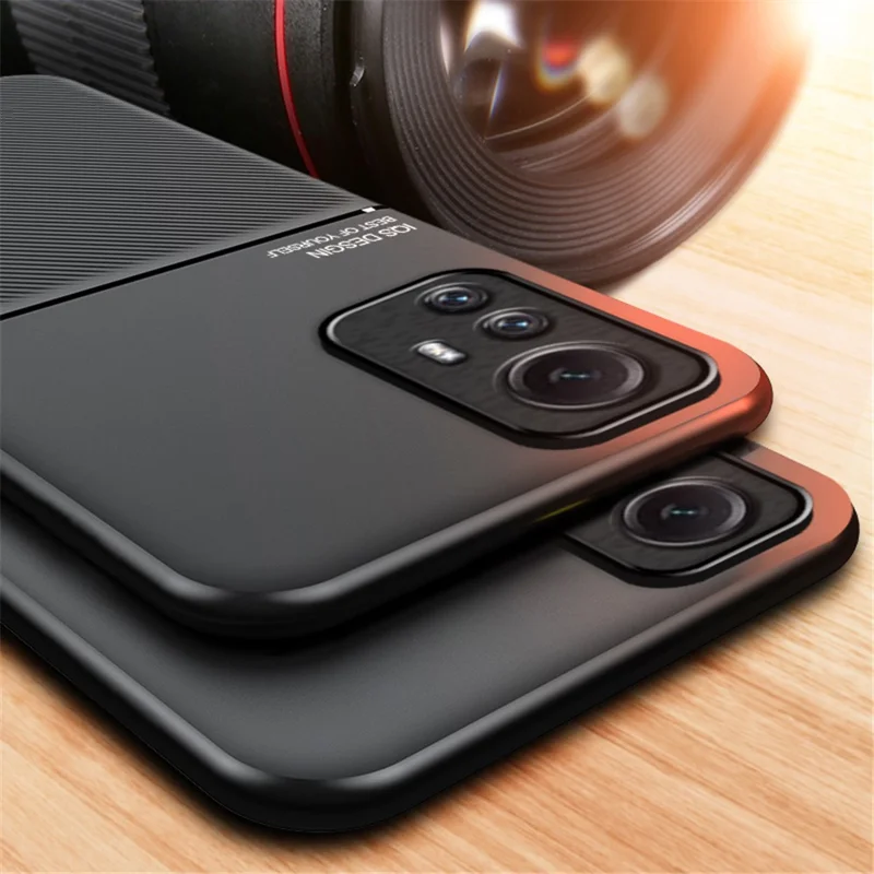 Для Xiaomi Redmi Note 12S 4G Линии с тиснением Чехол из искусственной кожи + TPU, магнитный автомобильный держатель для телефона - Красный