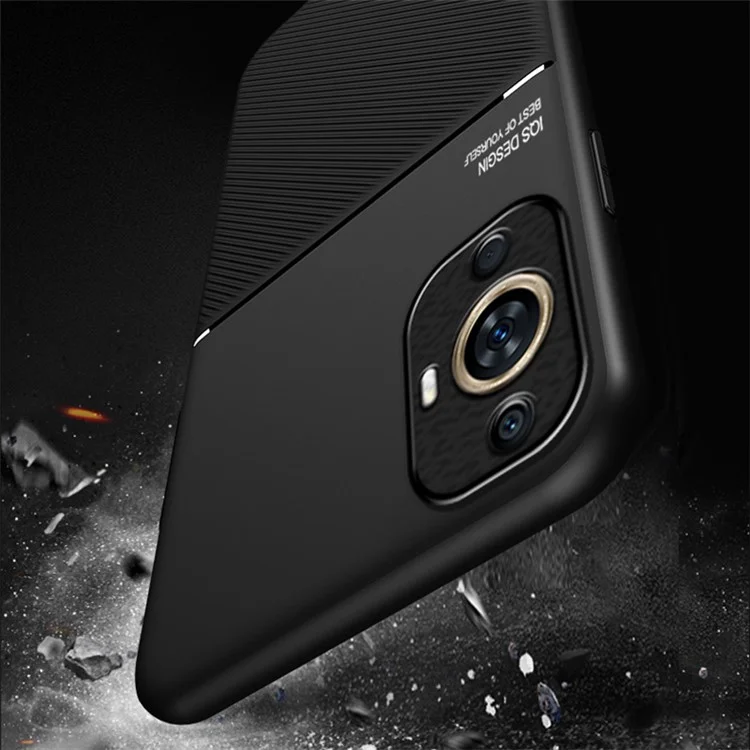 Para Huawei nova 11 / nova 12s 4G / nova 12 Lite 4G Funda de Piel de PU + TPU Funda Protectora con Soporte Magnético Incorporado Hoja de Metal - Negro