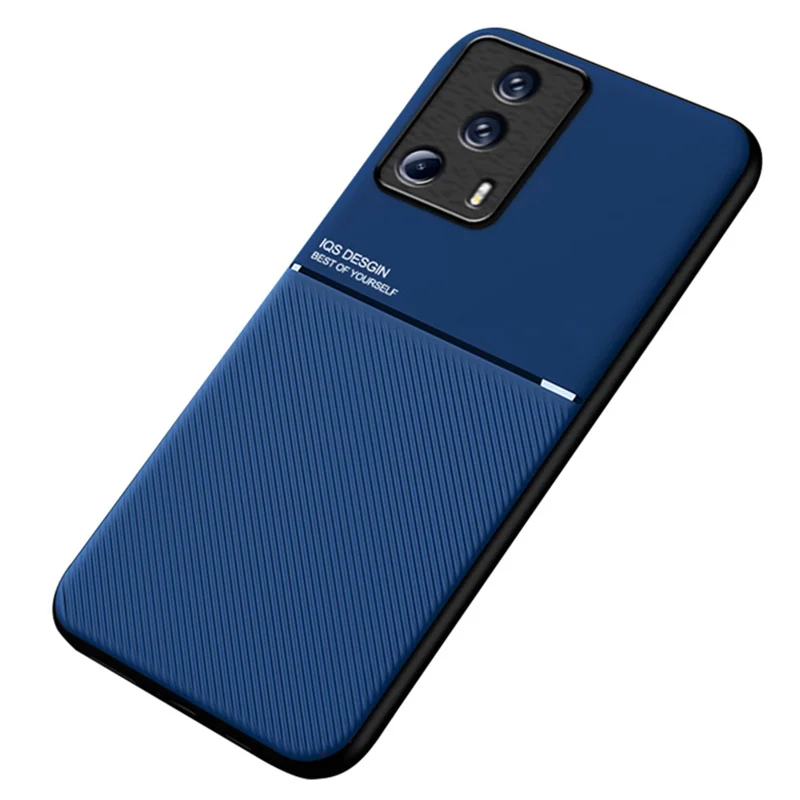 Чехол для телефона с нанесением линий для Xiaomi 13 Lite / Civi 2 5G, магнитный автомобильный держатель, кожаный + TPU чехол - синий