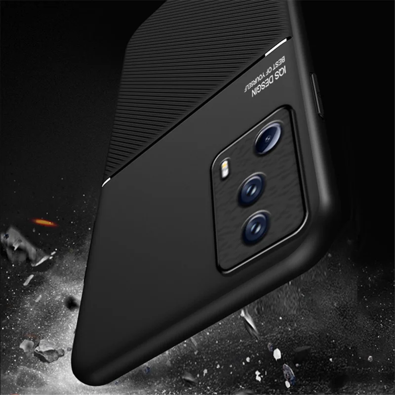 Custodia per telefono con linee impresse per Xiaomi 13 Lite / Civi 2 5G, supporto magnetico per auto in pelle+TPU - Rosso