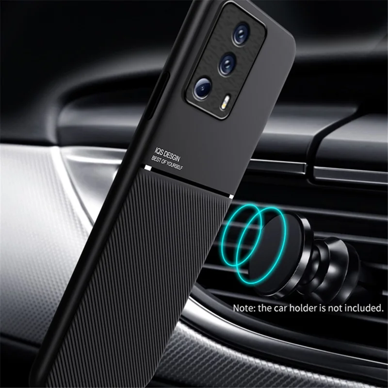Custodia per telefono con linee impresse per Xiaomi 13 Lite / Civi 2 5G, supporto magnetico per auto in pelle+TPU - Rosso