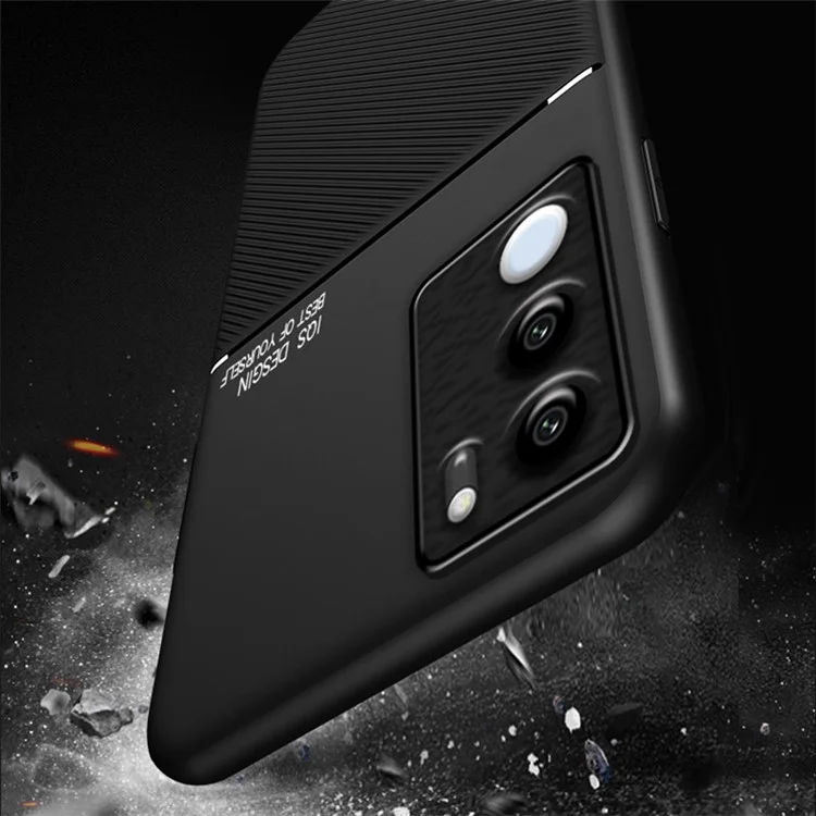 Coque en cuir estampé et TPU pour vivo S17 5G / S17 Pro 5G, support magnétique en métal - Noir