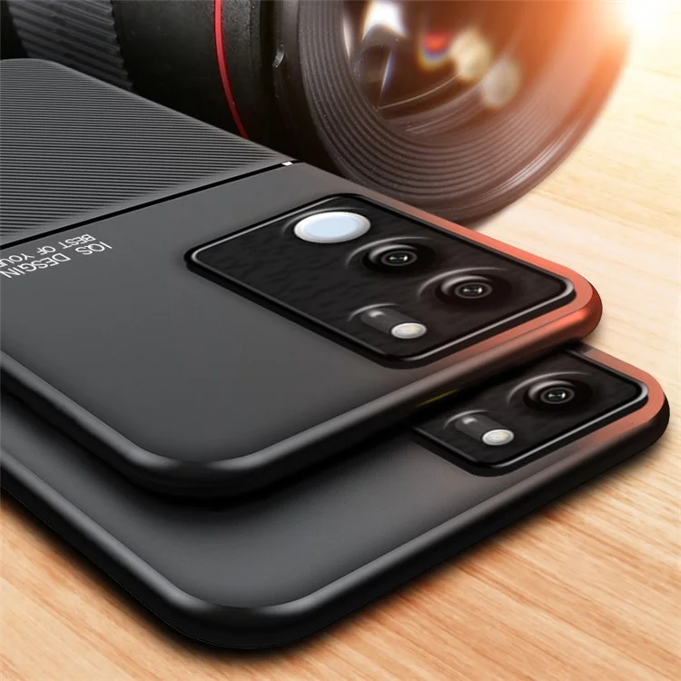 Coque en cuir estampé et TPU pour vivo S17 5G / S17 Pro 5G, support magnétique en métal - Noir