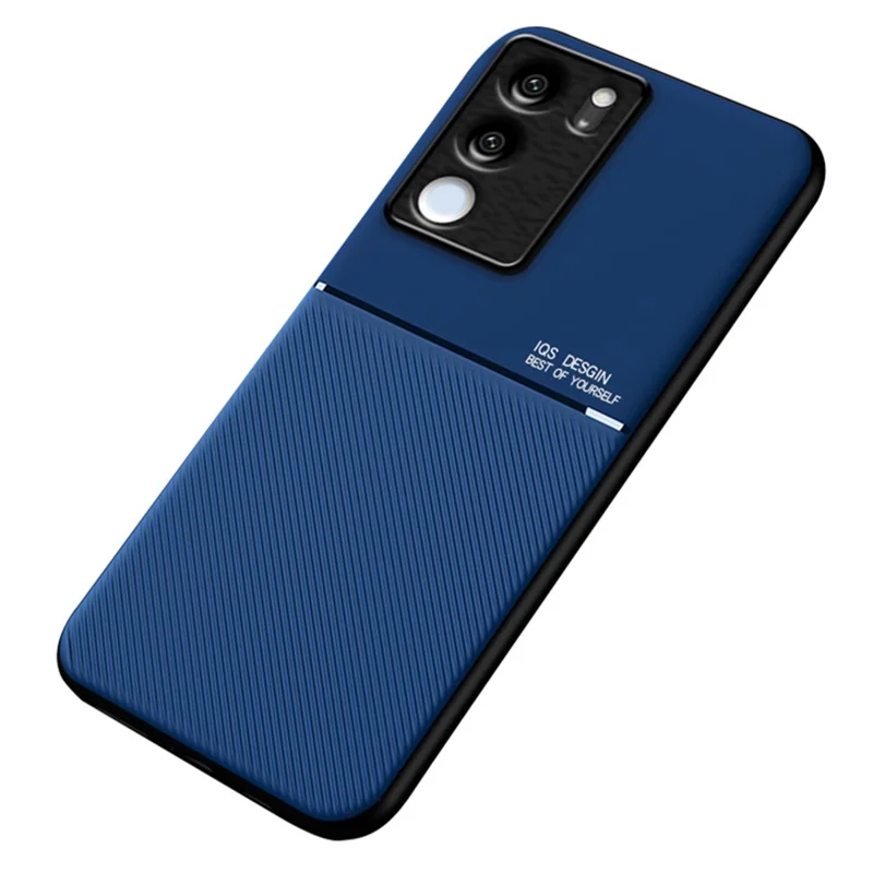Étui en cuir et TPU imprimé de lignes pour vivo S17 5G / S17 Pro 5G, support magnétique en métal Housse de téléphone - Bleu