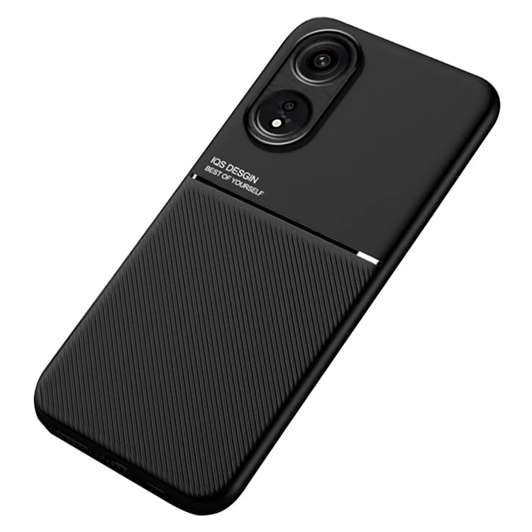 Capa de telefone PU Leather+TPU para Oppo A1 Pro 5G / Reno8 T 5G, Suporte de Carro Magnético Anti-queda - Preto