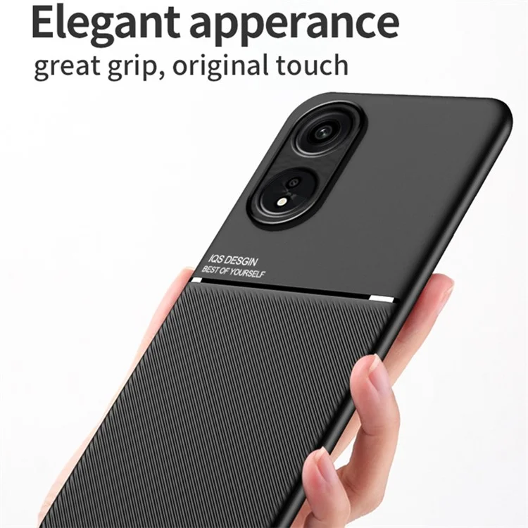 Capa de telefone PU Leather+TPU para Oppo A1 Pro 5G / Reno8 T 5G, Suporte de Carro Magnético Anti-queda - Preto