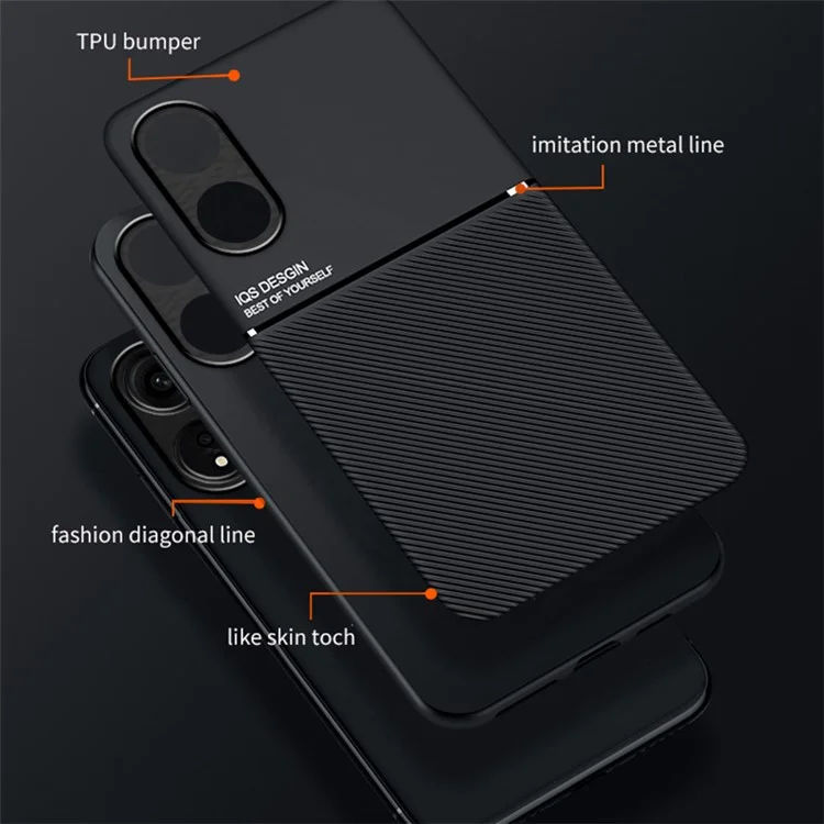 Capa de telefone PU Leather+TPU para Oppo A1 Pro 5G / Reno8 T 5G, Suporte de Carro Magnético Anti-queda - Preto