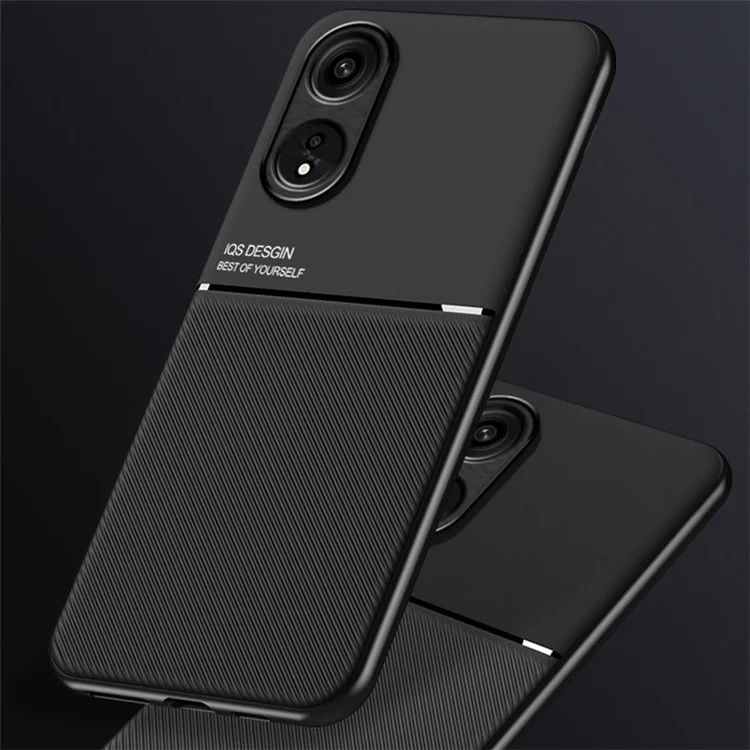 Capa de telefone PU Leather+TPU para Oppo A1 Pro 5G / Reno8 T 5G, Suporte de Carro Magnético Anti-queda - Preto