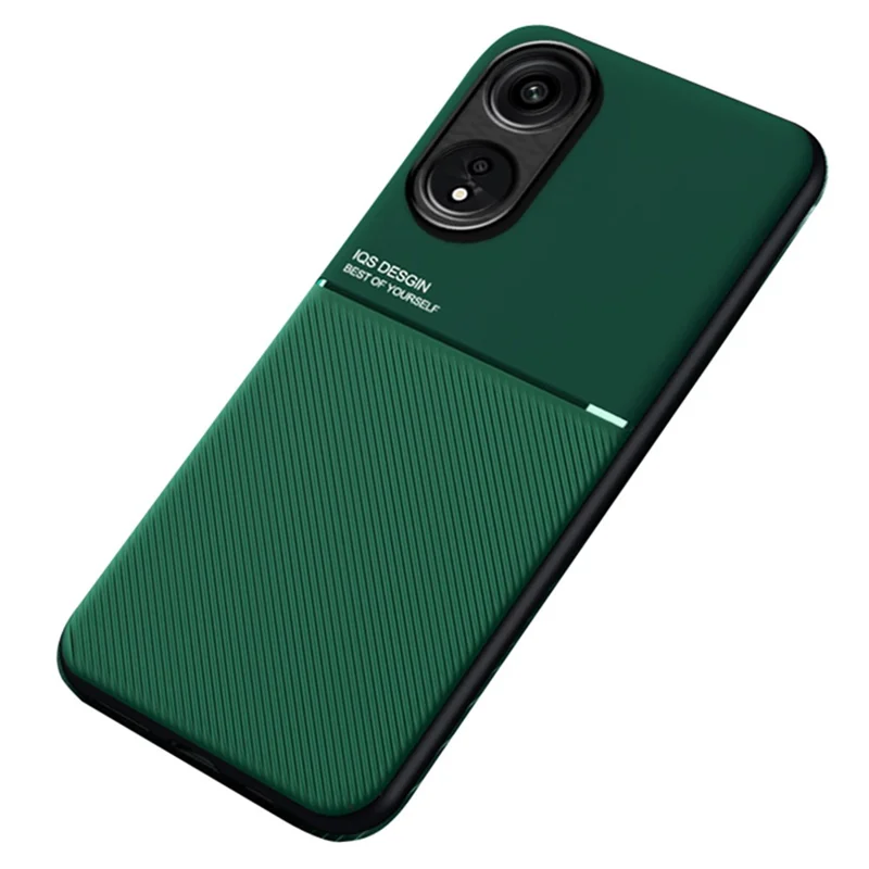 Funda de teléfono de cuero de poliuretano + TPU para Oppo A1 Pro 5G / Reno8 T 5G, soporte de coche magnético a prueba de caídas - Verde
