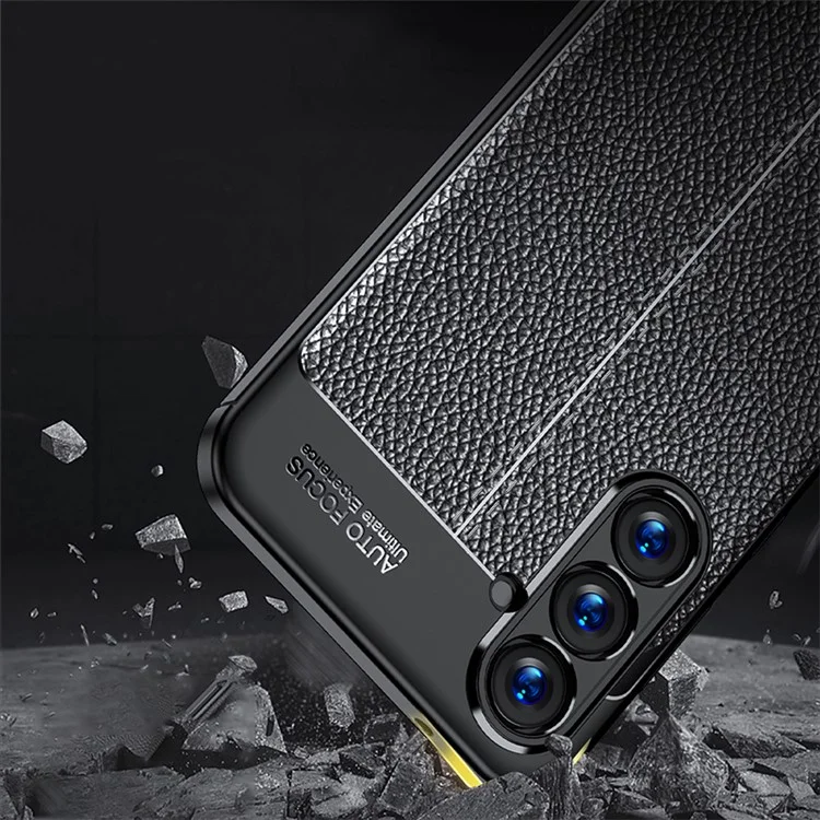 Для Samsung Galaxy S23 FE Anti-scratch Phone Case Litchi Texture Phone TPU Cover - Черный