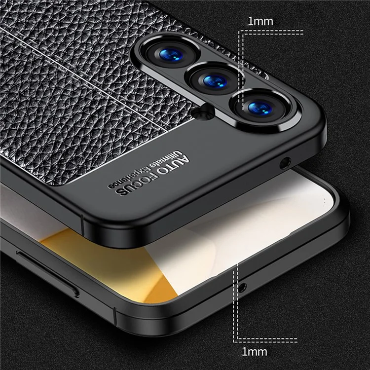 Для Samsung Galaxy S23 FE Anti-scratch Phone Case Litchi Texture Phone TPU Cover - Черный