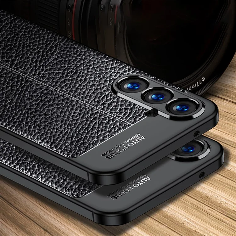 Для Samsung Galaxy S23 FE Anti-scratch Phone Case Litchi Texture Phone TPU Cover - Черный