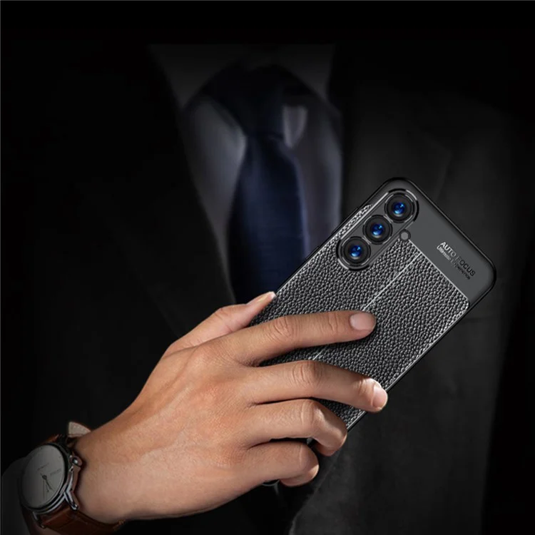 Для Samsung Galaxy S23 FE Anti-scratch Phone Case Litchi Texture Phone TPU Cover - Черный