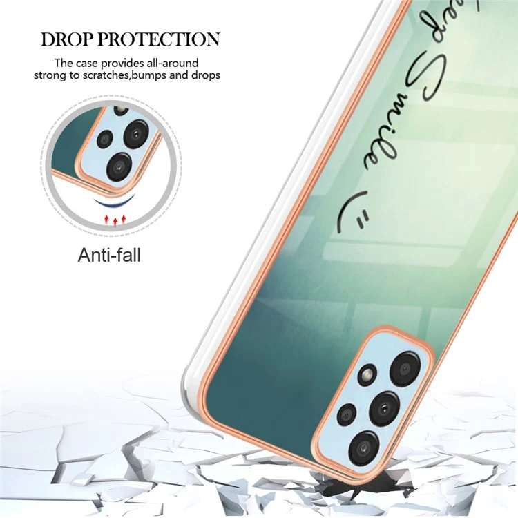 Funda de teléfono YB IMD Series-19 Style D para Samsung Galaxy A52 4G / 5G / A52s 5G, Electroplating 2.0mm TPU Patrón IMD Cover - Keep Smile