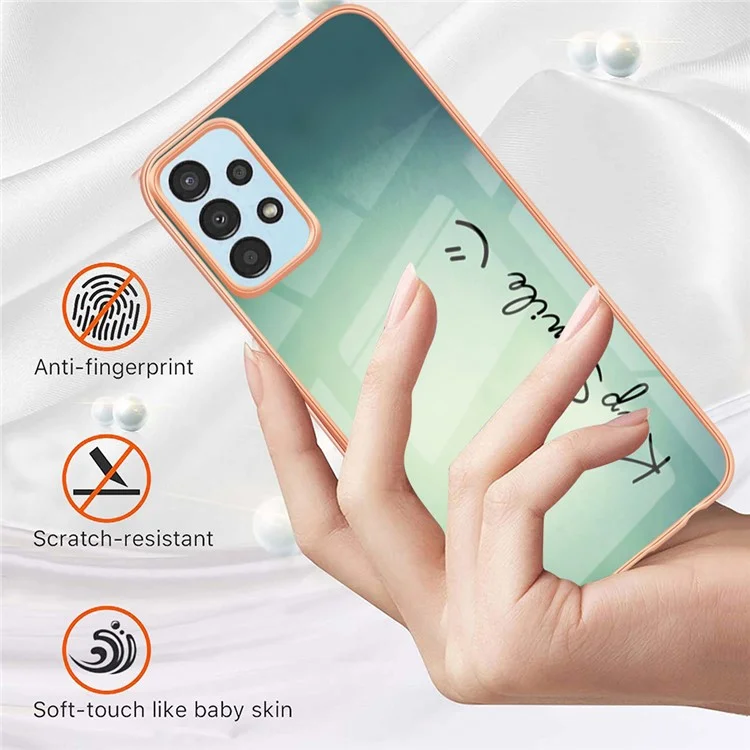 Funda de teléfono YB IMD Series-19 Style D para Samsung Galaxy A52 4G / 5G / A52s 5G, Electroplating 2.0mm TPU Patrón IMD Cover - Keep Smile