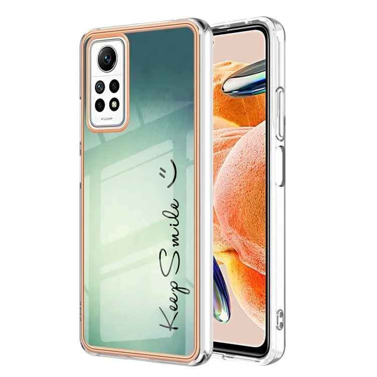 YB IMD Series-19 Style D For Xiaomi Redmi Note 12 Pro 4G / Note 11 Pro 4G (MediaTek) / Note 11 Pro 5G (Qualcomm) IMD Pattern Back Cover 2.0mm TPU Phone Case - Keep Smile