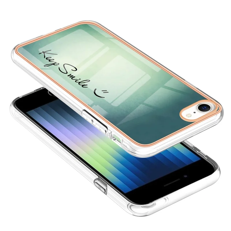 YB seria IMD-19 styl D dla iPhone 7 / 8 / SE (2020) / SE (2022), obudowa z folii IMD i IML z nadrukiem elektrolitycznym, pokrywa TPU 2,0 mm – zachowaj uśmiech