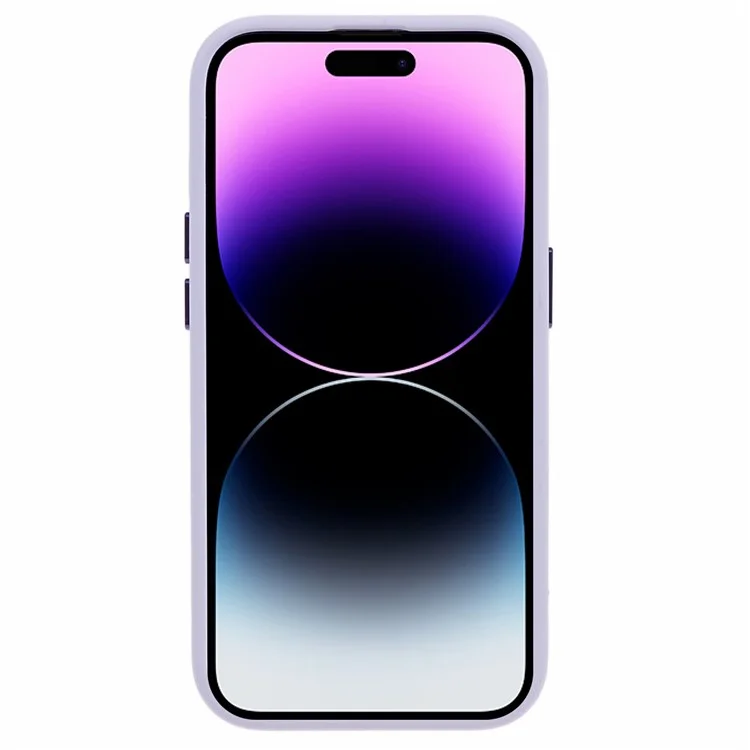 Per iPhone 15 Pro Liquid Silicone+PC Back Case Alluminio Lega+Protezione Lente in Vetro Temperato Custodia per Telefono - Morandi Viola