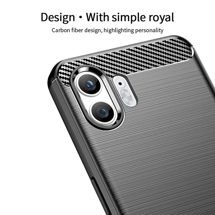 MOFI JK TPU-Serie-1 für Nothing Phone (2) Carbon Fiber Texture Brushed Cover TPU Anti-scratch Phone Case - Schwarz