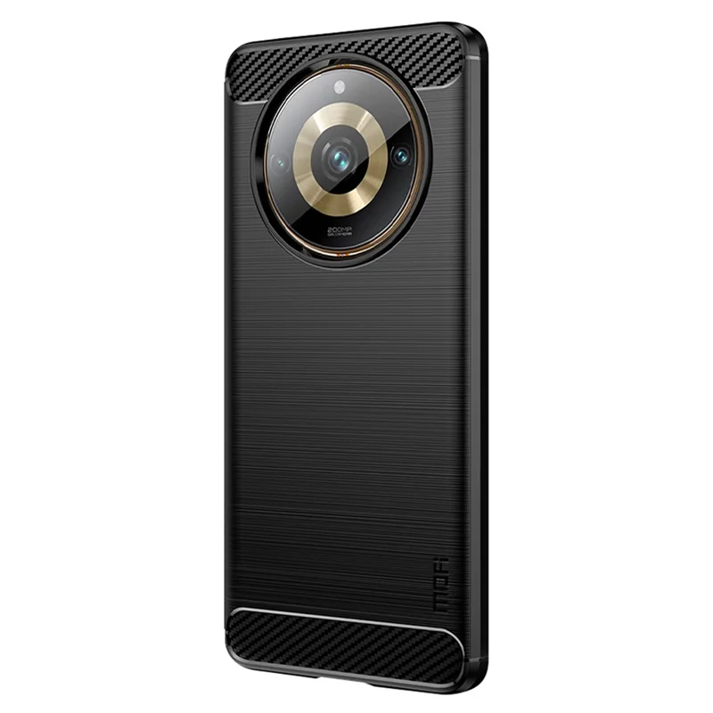 MOFI JK серия TPU-1 для Realme 11 Pro+ 5G / 11 Pro 5G Карбоновый волокнистый текстурированный корпус Brushed Phone Cover TPU Phone Case - Черный