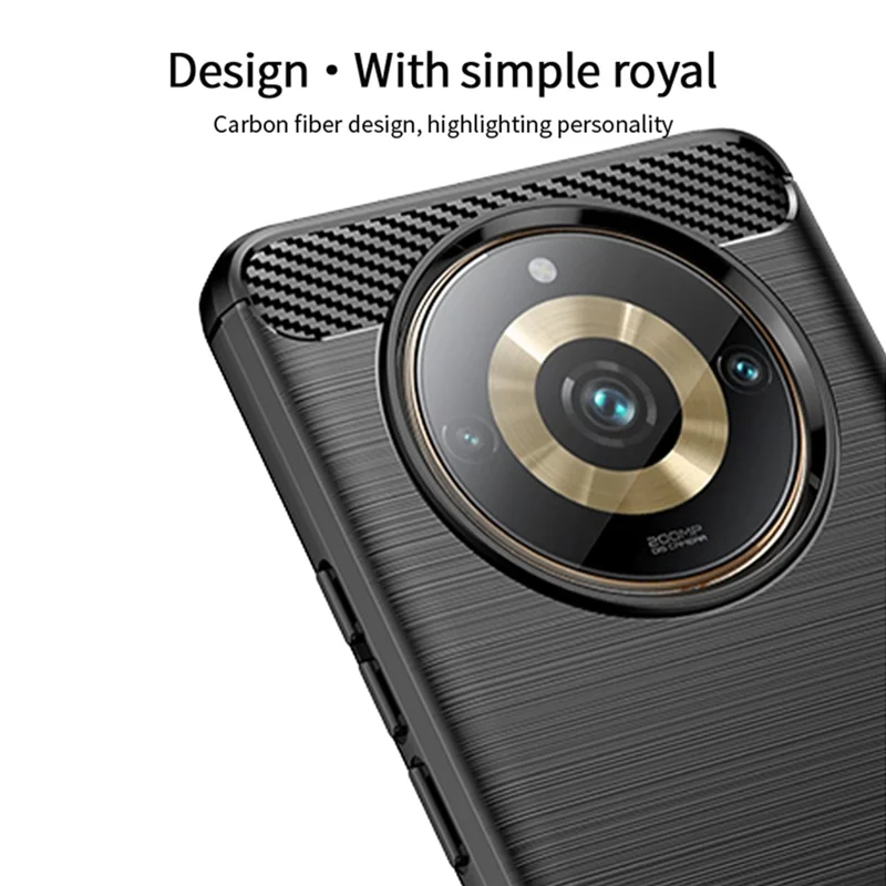 MOFI JK серия TPU-1 для Realme 11 Pro+ 5G / 11 Pro 5G Карбоновый волокнистый текстурированный корпус Brushed Phone Cover TPU Phone Case - Черный