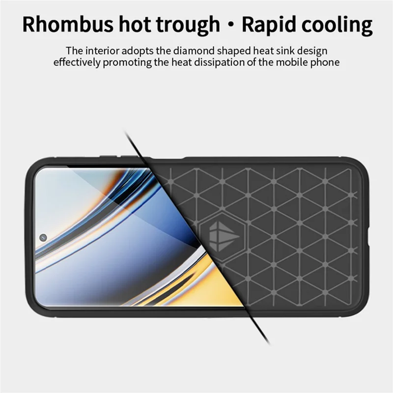 MOFI JK серия TPU-1 для Realme 11 Pro+ 5G / 11 Pro 5G Карбоновый волокнистый текстурированный корпус Brushed Phone Cover TPU Phone Case - Черный