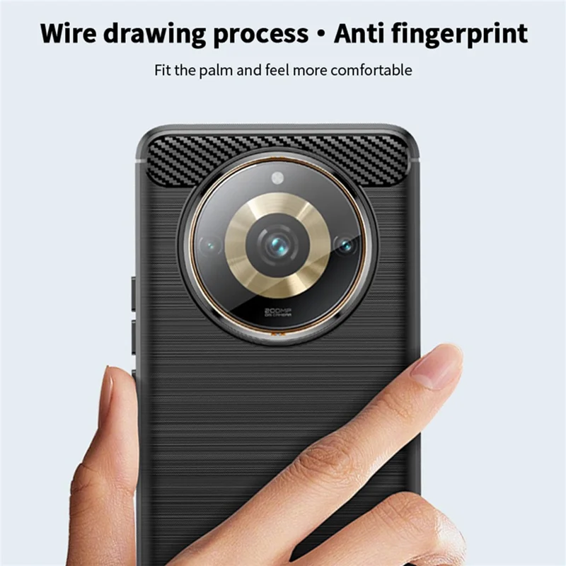 MOFI JK серия TPU-1 для Realme 11 Pro+ 5G / 11 Pro 5G Карбоновый волокнистый текстурированный корпус Brushed Phone Cover TPU Phone Case - Черный