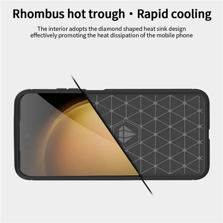 MOFI JK TPU Series-1 para Samsung Galaxy S23 FE Brushed Carbon Fiber Texture Phone Case Soft TPU Phone Shell Cover - Negro