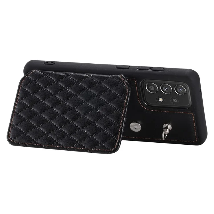 Style 008 pour Samsung Galaxy A52 4G / A52 5G / A52s 5G Étui de téléphone antidéflagrant RFID Blocking PU + TPU - Noir