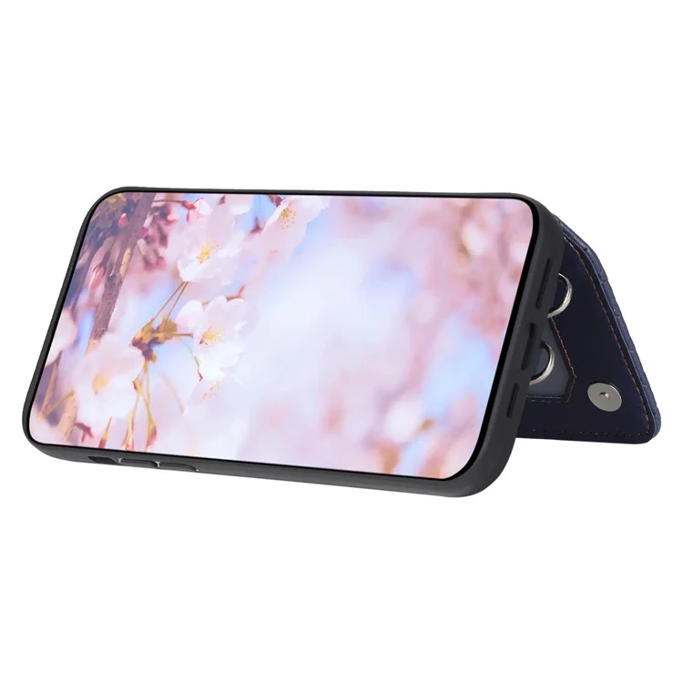 Style 008 Shockproof Case for iPhone 11 RFID Blocking Anti-Drop PU+TPU Phone Cover with Straps - Black