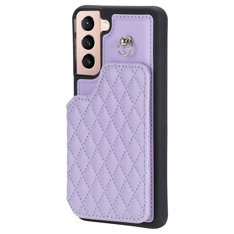 Style 008 Pour Samsung Galaxy S22+ 5G RFID Blocking Case PU Cuir Enduit TPU Coque de téléphone avec Sangle Poignet - Violet